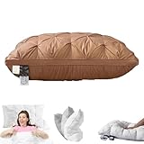 Sleephaven Bao Kissen, ergonomisches Design, flauschig und dennoch stützend, atmungsaktiv, weich, flauschig und kühl, niedrig/mittel/hoch für Seiten- und Rückenschläfer (Braun, mittelgroßes Kissen)