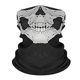 Heanvmyss 2 Stück Totenkopf Sturmhaube,Halstuch Herren,Multifunktionstuch Gesichtsmaske,Ghost Maske,Motorrad Totenkopf Maske für Ski,Cosplay,Fahrrad,Skateboard(Schwarz)