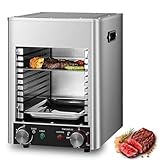 RoyceBee 800 ℃ Steak-Broiler, Steak-Grill, Tragbarer Steak-Broiler mit Tablett & Grill & Griff, Edelstahl, Schnelles Kochen für Picknick im Freien, Rindfleisch, Hühnchen, Gemüse