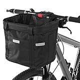 EATAN Fahrradkorb, Faltbar Fahrrad vorne Korb, mit Lenkeradapter und Kabellbinder,Abnehmbare Lenkerkorb Tasche für Kleiner Hund-Einkaufen-Reisen-Picknick, 34 x 24 x 8 cm