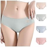 Mobanna Unterwäsche Damen Baumwolle Stretch Slip - Frauen Bequem Niedrige Taille Unterhosen Damenunterwäsche Slips Baumwolle Bequeme Unterwäsche Atmungsaktiv Panties Weich