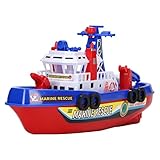 BSTCAR Feuerwehrboot Spielzeug mit Musik Sound Licht Wassersprühspielzeug Badespielzeug Elektrische Rettung Feuerwehrboot Spielzeug Lernspielzeug Geschenk Kinder