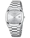 CIVO Uhren Herren Edelstahl Armbanduhr: Business Analog Quarz Herren Uhr mit Leuchtend Datum - Casual Wasserdicht Silber Uhren für Männer