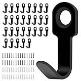 BATENGKEJI 30 Stück Kleiderhaken Garderobenhaken Schwarz, Mini Metall Wandhaken zum Schrauben für Badezimmer Küche Büro Schlafzimmer Wohnzimmer Mäntel Handtuch Jackenhaken Schlüsselhaken(Mini)