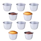 10 Stück Puddingformen, Mini-Puddingbecken, Aluminium-Backförmchen, Antihaft-Muffin-Dose, Dariole-Formen, Eierkuchenform, Cupcake-Becken für Küche, DIY-Kochen (0,15 l)