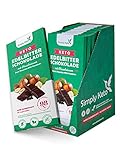 Simply Keto Lower Carb* Schokolade mit Haselnüssen & 60% Kakao - Edelbitter Schokolade ohne Zuckerzusatz - Gesüßt mit Erythrit statt Zucker - Nur 4g Net Carbs pro 100g - Glutenfrei & Vegan, 12 x 125g