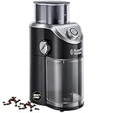 Russell Hobbs Kaffeemühle [Elektrisch mit Scheibenmahlwerk] Classics (variable Mahlgradeinstellungen pulverfein bis grob für Kaffeebohnen, Nüsse, Gewürze, Getreide, 100 g Fassungsvermögen) 23120-56, Schwarz