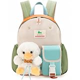 shukiku Kindergartenrucksack, Kita Rucksack mit Abnehmbarem Spielzeug Mädchen, Weiche Plüsch Kindergarten Rucksack 1-3 Jahren, Perfekt für Kita, Reise & Geschenk
