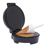 czyuRachel Waffeleisen, 1000w Waffelautomat Hörncheneisen 100-150℃ Eiswaffel Waffelhörnchen Antihaftbeschichtung Automat Backfläche Ø 20 Cm Ideal Für Eis-Waffelhörnchen