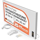 Elektro Infrarotheizung mit Thermostat TÜV 750 W bis 20m2 und Konvektor Heizung TermoPlaza - Infrarot Wandheizung und Infrarotheizung Standgerät - Elektroheizung Energiesparend Infrarot Heizstrahler