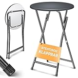 KESSER® Stehtisch Bistrotisch mit PVC-Platte | Wetterbeständiger Klapptisch | 60cm / 110cm | Partytisch Tisch rutschfest | In- & Outdoor | Hochzeit Empfangstisch | 4 Standfüße pulverbeschichtet