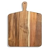 EKsma Schneidebrett aus Holz, Pizzateller, Steakteller mit Griff, Käse- und Brottablett, Obst- und Gemüseablage