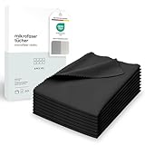 Bellphany XXL 8er Set Premium Brillenputztücher Mikrofaser - 30 x 30 cm Mikrofasertücher Brillenputztuch in Optikerqualität, Anthrazit