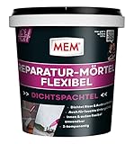 MEM Reparatur-Mörtel Flexibel, Zweikomponentiger Spezialmörtel, Für Risse und Ausbruchstellen, Innen und außen anwendbar, 1 kg, Grau