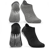 Occulto Damen & Herren Yoga Socken 2-4er Pack (Modell: Mady) 2 Paare | Schwarz-Grau 47-50