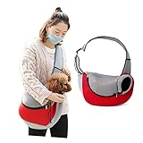 Balacoo Handtasche Einkaufstasche Babytragegurt Baby Tragetasche Hund aussetzen Schultertasche Umhängetasche für Haustier Transportbox für Haustiere atmungsaktiv Hosenträger Tasche aus rot