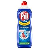 Pril Handspülmittel, hohe Fettlösekraft, brillanter Glanz, für Geschirr, Gläser und Töpfe, mit Verschlusskappe, 100% recyceltes Plastik 750ml (Orginal)