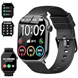 Smartwatch Herren Damen, 1,96' HD Smartwatch Damen mit Telefonfunktion, Smart Watch Fitnessuhr 113+ Sportmodi, IP68 Wasserdicht, Sportuhr mit Herzfrequenz Schlafmonitor Schrittzähler, für Android iOS