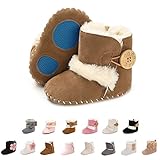 EDOTON Schneestiefel Baby Mädchen Weiche Sohlen Krippe Schuhe Kleinkind Stiefel Niedlich Winterschuhe (6-12 Monate, Braun)