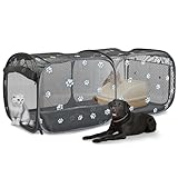 2-in-1-Hunde-Laufstall, 180 cm, Pop-Up-Laufstall, montagefrei, für drinnen und draußen, Kätzchengehege, atmungsaktiver Katzenkäfig, tragbare Welpenzeltkisten, geräumige Hundehütte für kleine Tiere