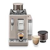 De'Longhi Rivelia EXAM440.35.BG Kaffeevollautomat mit Milchaufschäumdüse, Wechselbarer Bohnenbehälter, 8 Kaffeegetränke auf Knopfdruck, Extra-Shot-Funktion, 3,5' Touch-Display, Beige