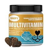 SNIPY Multivitamin für Hunde – 100 Premium Leckerli mit feinem Hünchen – Komplettversorgung Probiotika, B-Vitaminen, Omega 3, Grünlippmuschel & Cranberry – Vitalität, Fell & Gelenke