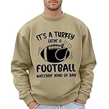 YOSUWOAI Sweatshirt Herren Fußball Grafikdruck Langarmshirt mit Rundhalsausschnitt Tops Herbst Winter Pullover Lustiger Sportshirt Oberteile Oversize Sweater Langarm Pulli