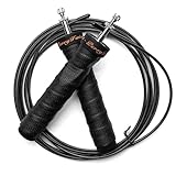 Springseil für Erwachsene, Fitness Sprungseil mit verstellbaren Stahlseilen, Fitness Zubehör mit Anti-Rutsch Griffe - Profi Speed Rope für Sport wie Boxen und MMA von PERRY TWIST