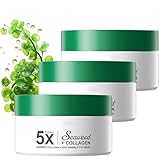 Hydrogel Eye Patches mit Meeresalgen, Kollagen & Hyaluronsäure, Feuchtigkeitsspendende Augenpads gegen Augenringe, Tränensäcke & Fältchen, Kühlende Augenpflege (3PC)