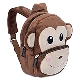 Kinderrucksack für Kleinkinder Kindergarten Rucksack für Kinder Backpack Schultasche Tier-Rucksäcke 1-4 Jahre, Robust, Leichtgewichtig, Flauschig & ergonomische Träger (AFFE)