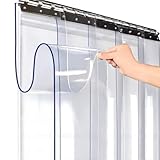 Transparenter PVC-Streifenvorhang, 1,6 mm, für Industriekühlschranktüren, Sondere (105 x 280 cm), für Werkstatt, Garage, Fabrik, robuste Lamellen zur Temperaturkontrolle und Energieeffizienz