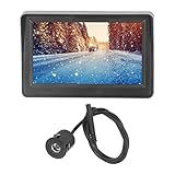 Auto-Rückfahrsystem, 2 Videoeingänge, Nachtsicht, Wetterfestes 1080P-Rückfahrkamera-Monitor-Kit für Wohnmobil, Anhänger, LKW, Pickup (Runde Kamera)