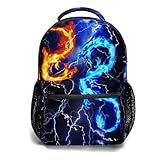 Rucksack mit Drachenblitz für Jungen und Mädchen, coole Schule, lässig, einfache Elementar-Büchertasche, leicht, großes Fassungsvermögen, Büchertasche für Grundschulkinder, Teenager, Studenten, Reisen