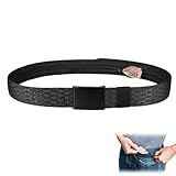 XIWJLWO Geldgürtel mit Geheimfach – Reißverschluss-Gürtel für Reisen, Jogging & Alltag – Unauffälliges Geldversteck für Bargeld & Dokumente – Verstellbar, Schwarz, Unisex für Damen & Herren