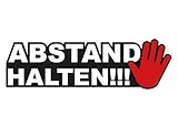 Aufkleber Abstand halten Stop Hinweis Schild Auto PKW Car Sticker Wetterfest und UV-Beständig