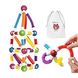 Generisch Magnetische Stäbe und Kugeln,Spiel mit Teleskopstäben | Magnetische Bauklötze mit Teleskopstäben | Für Und Mädchen Kleinkinder Jugend Kindergarten Schule Reise Zuhause Einzelspiel