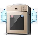 Elektrischer Warm- Und Kalt Wasserspender Freistehend Kalte HeißE Wasserflasche Eimer Wassermaschine Wasserkocher Desktop Trinkbrunnen Dispender FüR Hause BüRo Champagner-Gold 220V 75W/550W