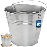 KOTARBAU® Robuster Zinkeimer Verzinkt Eimer 15L Eimer - Einfacher Griff Wassereimer für Bauarbeiten Abfälle Küche Werkzeug Mörtel - Garten Eimer Mörteleimer Putzeimer 15L