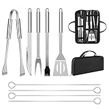 Grillbesteck Set Teiliges Professionelles Grillzubehör Grillwerkzeug mit Leicht Zu Tragender Tasche für Männer Geschenk (9 PCS)