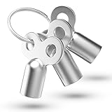 Fuchs Entlüftungsschlüssel | 3 Stück passend für alle Heizkörper | mit Ring zum Aufhängen | 5mm Zinklegierung Schlüssel zum Entlüften Lüften aller Heizungen möglich radiator key Entlüfter Heizung