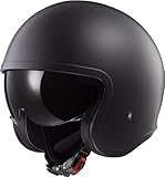 LS2 OF599 Spitfire II Solid Open Face Helm Motorradhelm Jethelm mit Sonnenblende, L