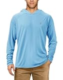 Roadbox Herren-Kapuzenpullover mit Sonnenschutz, langärmelig, schnell trocknend, leicht, UV-atmungsaktiv, Lauf-Top, blau, 3XL