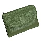 Unisex-Geldbörse aus genarbtem Leder mit RFID-Schutz, 13,5 cm großes, kompaktes Münzfach aus Echtleder, passend für Münzen und Karten, Kartenetui und Münzbörse