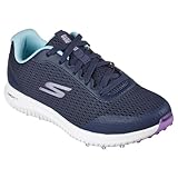 Skechers Damen Shoe-Go Golf Max 2 Fairway 3 Sneaker, Marineblaues Netzgewebe mit mehreren Zierteilen, 38 EU