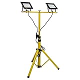 Latrans LED Baustrahler mit Stativ 100W Doppel 2x 50W Strahler 6500K Arbeitsleuchte Arbeitsscheinwerfer 5m Bauscheinwerfer Baustellenlampe innen außen höhenverstellbar.