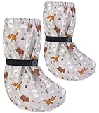 HECKBO Baby Regenfüßlinge ohne Vlies Waldtiere Füßlinge Regen Schuhüberzieher Regen Schuhüberzieher 3-18 Monate - wasserdicht Krabbelschuhe Überzug Outdoor Schuhe Matschschuhe