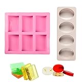 Seifenformen Silikon, Handgefertigte Seifenform, Soap Mold, DIY Form, Zubehör für die Seifenherstellung, Weiche Antihaft Cupcake Muffin Backform für Hausgemachte Handwerk
