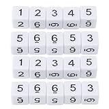 20 Stück 6-seitige Zahlenwürfel, 16 mm runde Eck-Polyeder-Würfel-Set, 6-seitige Standard-Farbwürfel mit Zahlen für Brettspiel, Spielzeug, Bar, Zuhause
