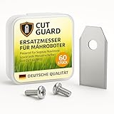 CUT GUARD Hochwertige 60 x Ersatzmesser Klingen für Mähroboter 35x18x0,8 mm - Kompatibel mit Segway Navimow, Husqvarna, Gardena mit Schrauben - Universal Ersatzklingen – Rasenroboter