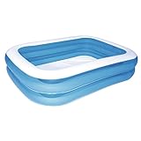 Bestway - Deluxe rechteckiger blauer aufblasbarer Pool, 211 x 132 x 46 cm, Blau/Weiß